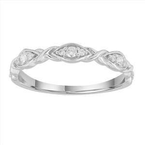 9ct White Gold 0.10Ct HI/I1 Diamond Ring