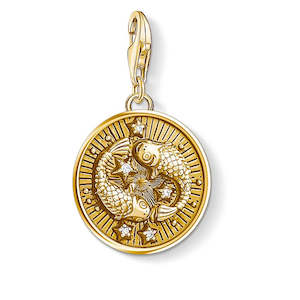 Charm Club Engraved Pisces Zodiac