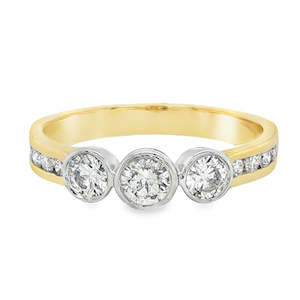 18ct Yellow/White Gold Diamond Ring 0.76ct