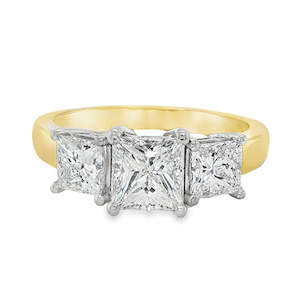 Fishers Collection: Princess Cut Three Diamond Ring To Cherish