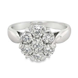 18Ct White Gold Diamond Ring 1.06ct Total Diamond Weight