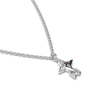 Sterling Silver/Garnet Cosmic Punk Necklace