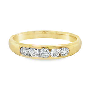 9ct Yellow Gold Channel Set Diamond Ring