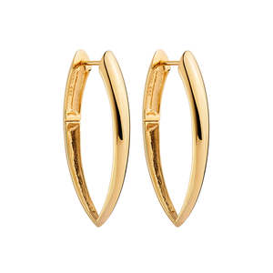 Najo: Yellow Gold Plated Silver Talon-Shaped Hoop With Post And Hinged Clasp