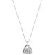 13.5Mm Silver Beaten Triangle Pendant On C0146-45Cm 0.8Mm Silver Round Box Chain&hellip;