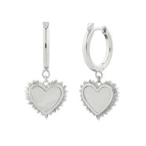 Karen Walker: Flaming Mother-of-Pearl Hoop Earrings Sterling Silver