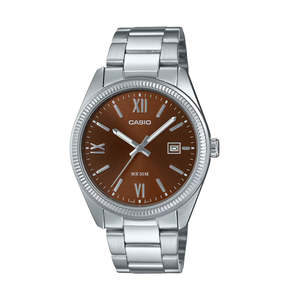 Watches: Casio Gents Analogue,Water Resistant -50 metres, Stainless steel Band