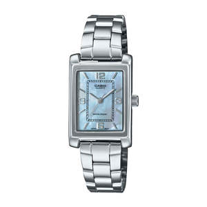 Casio Analogue,Water Resistant, Blue Mop Face, Stainless Steel Band