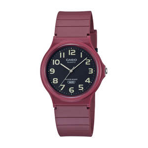 Casio Analogue, Red Resin Band,Water Resistant