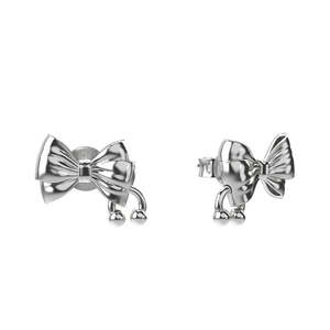Sterling Silver Pierced Bow Earrings