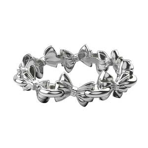 Stolen Girlfriends Club: Sterling Silver Pierced Bow Infinity Ring - Size N
