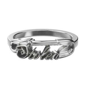Stolen Girlfriends Club: Scripted Pin Ring - Size N