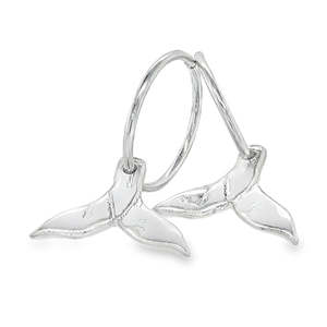 Whenua: WHENUA Sterling Silver Whale Tail Sleeper Earrings