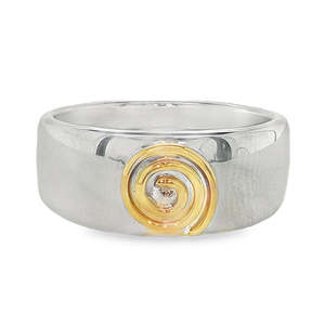 Sterling Silver 9ct Yellow Gold Hikoi (Journey) Ring - WHENUA