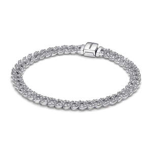 Fashion Jewellery: Sterling silver bracelet with clear cubic zirconia