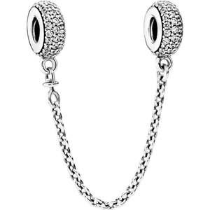 Charms: Pave Inspiration Silver Safety Chain w CZ