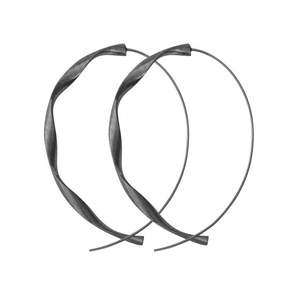Dansk Smykkekunst: Tara Hematite Plated Twirl Earrings