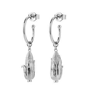Karen Walker: Karen Walker Sweet Corn Hoop Earrings - Sterling Silver