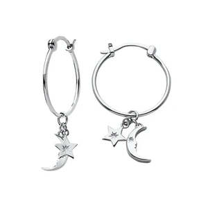 Karen Walker Moon & Star Charm Hoop Earrings