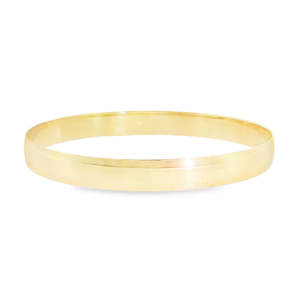 Bracelets Bangles: Classic 9ct Yellow Gold Half Round Profile Golf Bangle 8mm