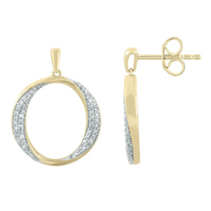 9ct Yellow Gold Diamond Earrings