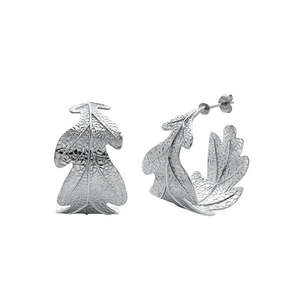 Oak Leaf Earrings Silver