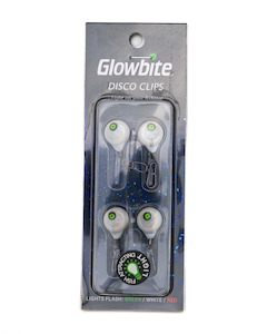 Glowbite Disco Clips – 4 pack – Flash Red/White/Green
