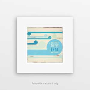 Jason Kelly Art Prints: "Teal" pre-matted print by Jason Kelly