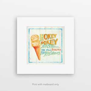 Jason Kelly Art Prints: "Hokey Pokey Ice Cream" pre-matted print by Jason Kelly