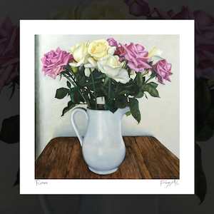 "Roses" signed giclee art print by Dick Frizzell