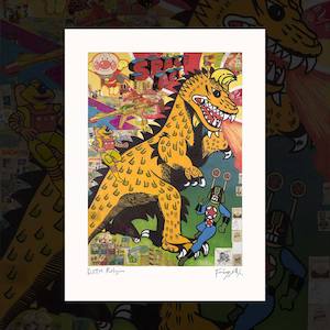 “Dance of The Hooligans – Religion” (panel 2) signed giclee print by Dick Frizzell