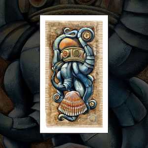 Dreamscape Art Prints: “Octopunk Four” art print by Finela Moore