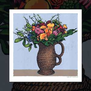 Floral Art Prints: 'Large Vase' art print by Dick Frizzell