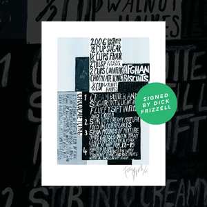 Lisa's Afghans - signed recipe print by Dick Frizzell (pre-order)