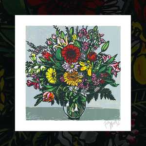 Signed 'Big Bunch' print by Dick Frizzell