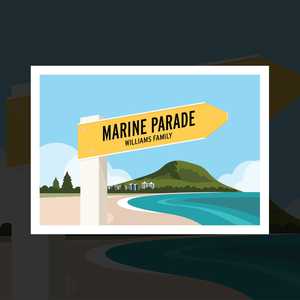 Premium Art Prints: "Mt Maunganui" personalised road sign art print