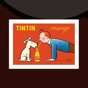 'Tintin's Orange Soda' vintage poster by Raymond Savignac