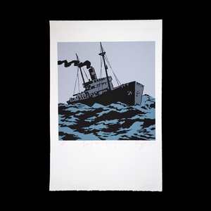 'Freighter in Heavy Sea' Limited Edition Screenprint by Dick Frizzell