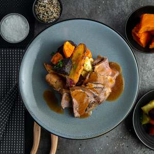 Roast Beef with Roasted Seasonal Vegetables