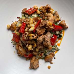 KETO Kung Pao Chicken with Spiced Cauliflower Rice