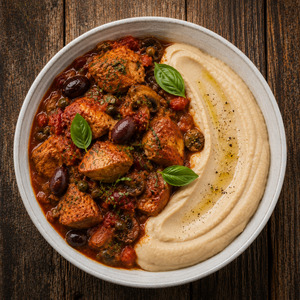 Meals: Chicken Cacciatore with creamy cannellini bean mash.