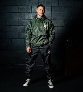 Mens Sauna Suits: Fitness Fox Sauna Jacket — Forest Green Half-Zip, Hood (Limited) End of Line Clearance
