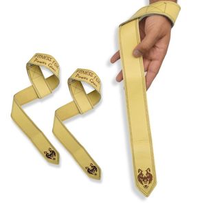 Best Selling: Fitnessfox Pro Leather Lifting Straps (67cm Long ) ( Embroidered/Tanbrown)