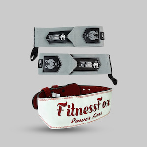 New Collection: White Leather Belt + Wrist Wrap Gray