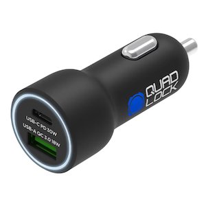 Quad Lock Dual USB 12V Plug 48W USB A+C