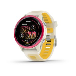 Garmin Watches: Garmin Forerunner 570 - 42mm Raspberry Aluminium with Translucent Bone/Mango Band