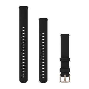Garmin Lily 2 Band (14 mm) Black silicone with Cream Gold Hardware