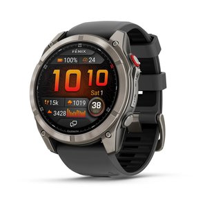 Garmin fenix 8 Pro – 51 mm AMOLED Sapphire, Titanium with Graphite/black silicone band
