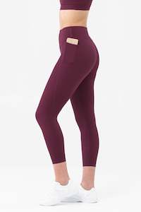 7 8 Leggings: Accelerate Berry Pocket 7/8 Leggings
