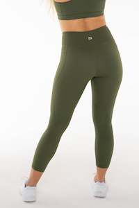 7 8 Leggings: Accelerate Khaki Pocket 7/8 Leggings